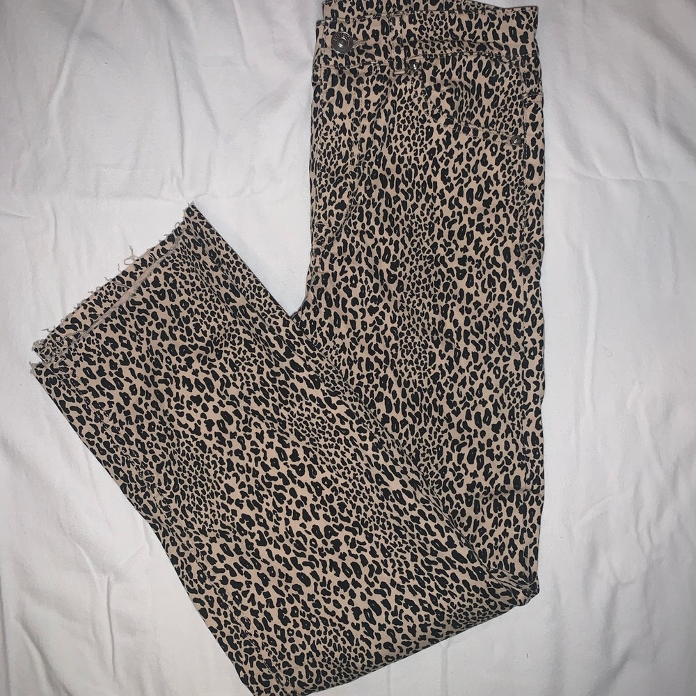 H&M High-Waisted Cheetah Print Jeans